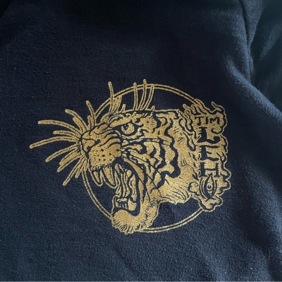 Tim Lehi rare black with gold tiger pullover hoodie sweatshirt size XXL. - Picture 3 of 5